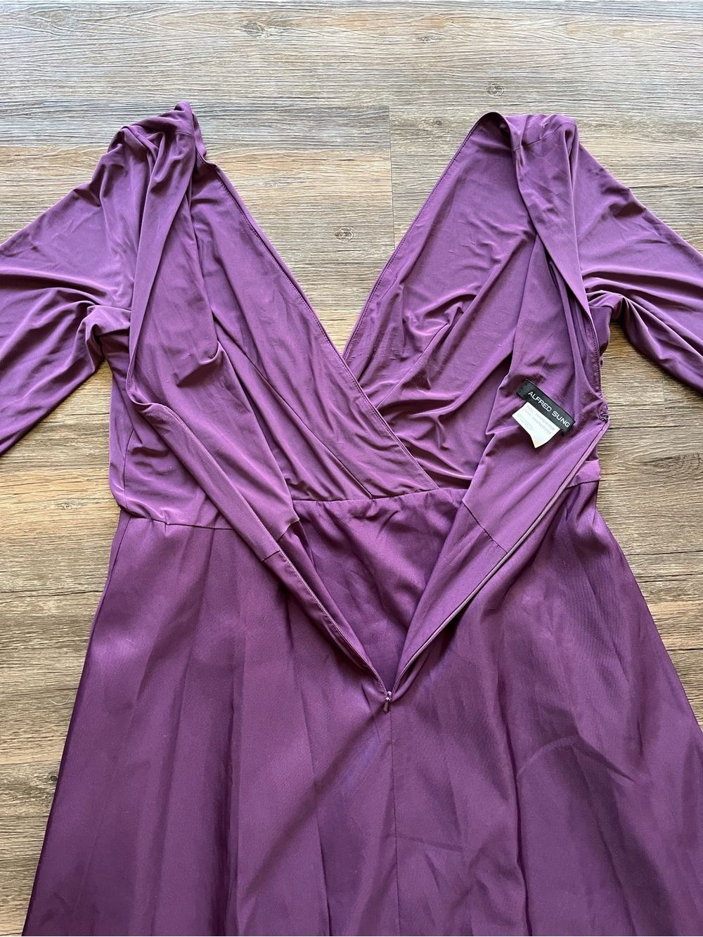 ALFRED SUNG Plum V-Neck Wrap Maxi Dress - Picture 9 of 10